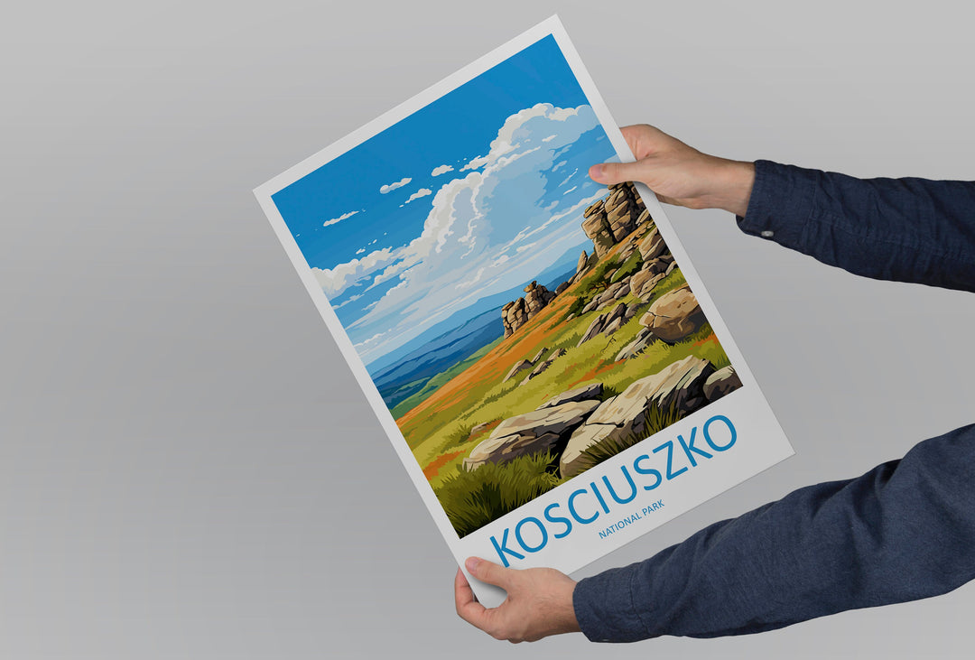 Kosciuszko National Park Travel Print Wall Kosciuszko National Park Wall Hanging Home Décor Kosciuszko Gift Art Lovers Art Australia Art