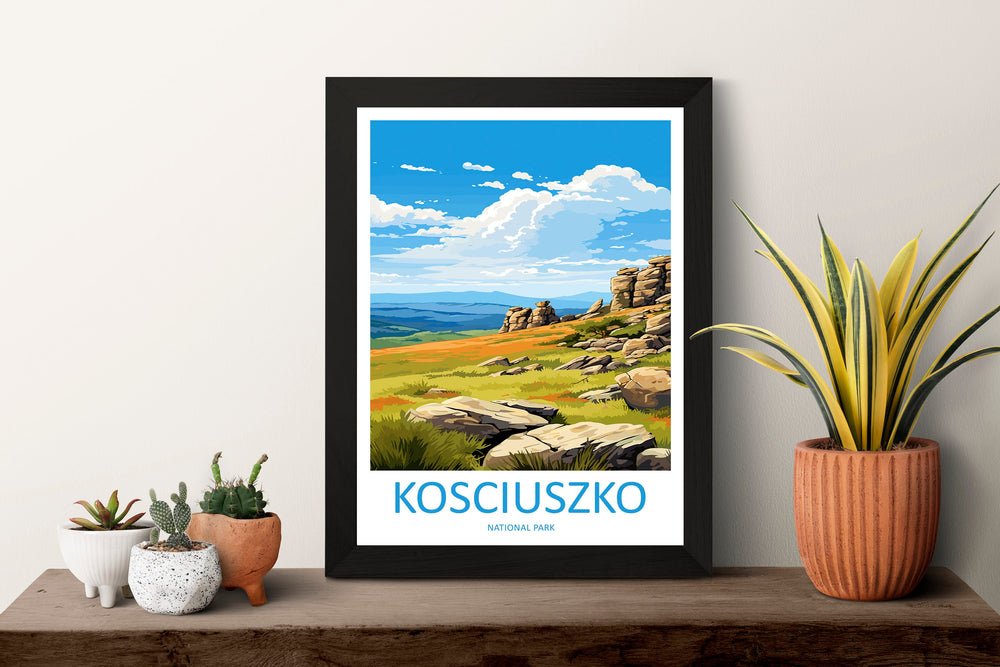 Kosciuszko National Park Travel Print Wall Kosciuszko National Park Wall Hanging Home Décor Kosciuszko Gift Art Lovers Art Australia Art