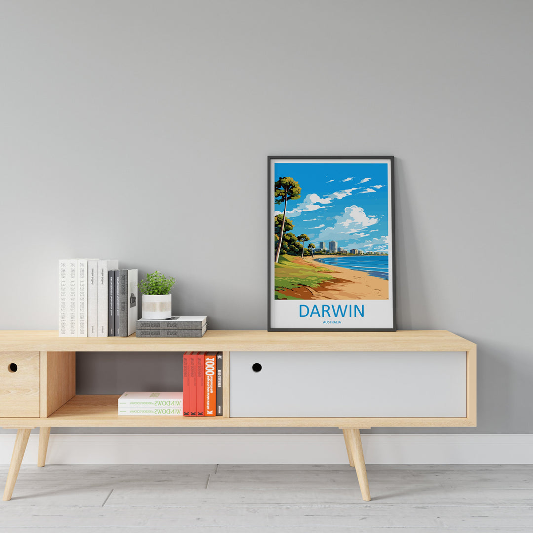 Darwin Travel Print Wall Art Darwin Wall Hanging Home Décor Darwin Gift Art Lovers Wall Art Australia Poster Deco Darwin Gift