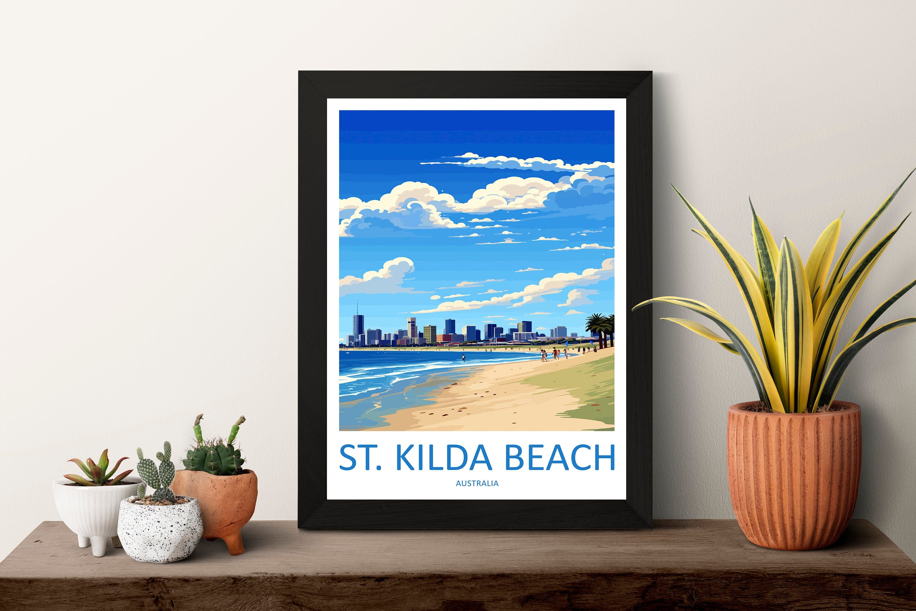 St Kilda Beach Travel Print