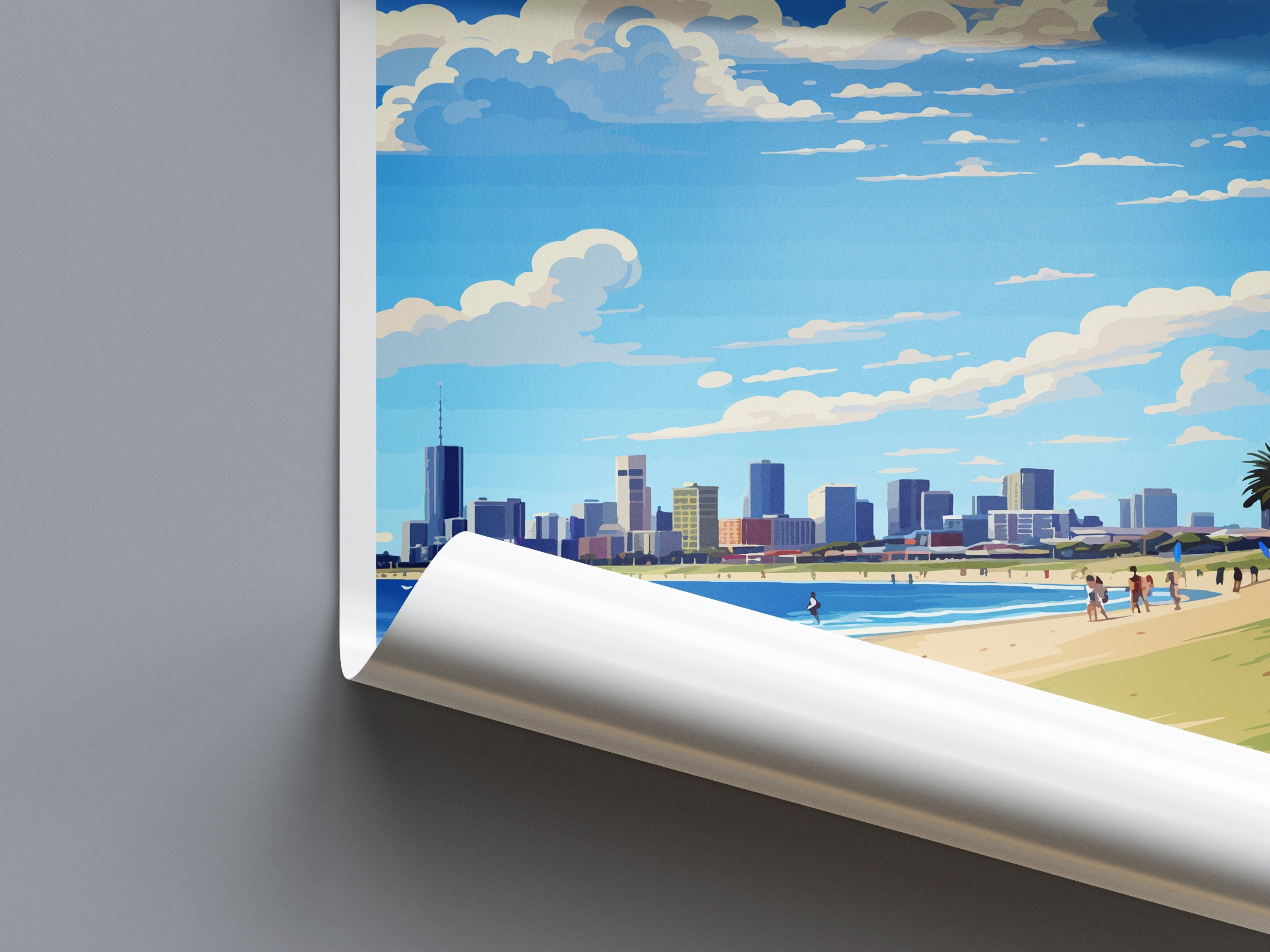 St Kilda Beach Travel Print