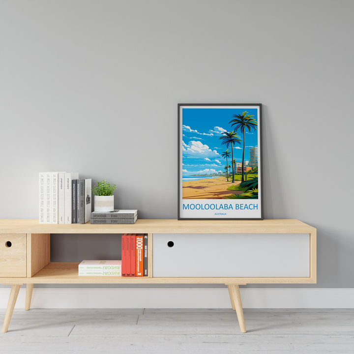 Mooloolaba Beach Travel Print Wall Art Mooloolaba Beach Wall Hanging Home Décor Mooloolaba Beach Gift Art Lovers Wall Art Australia Poster