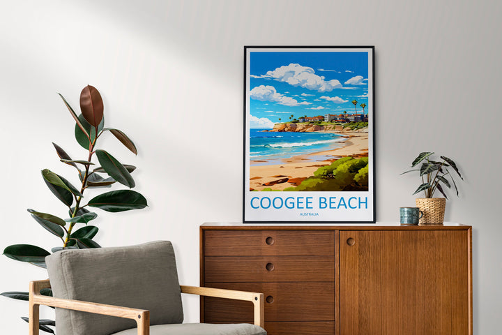Coogee Beach Travel Print Wall Art Coogee Beach Wall Hanging Home Décor Coogee Beach Gift Art Lovers Wall Art Australia Poster Art