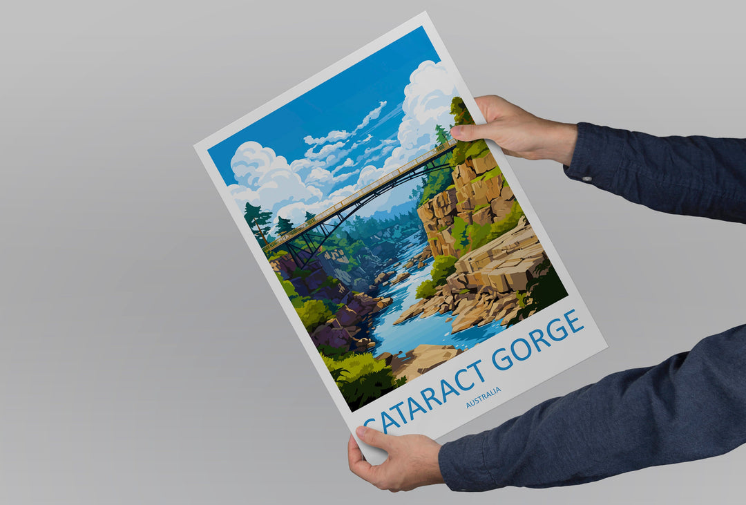 Cataract Gorge Travel Print Wall Art Cataract Gorge Wall Hanging Home Décor Cataract Gorge Gift Art Lovers Wall Art Australia Poster Art