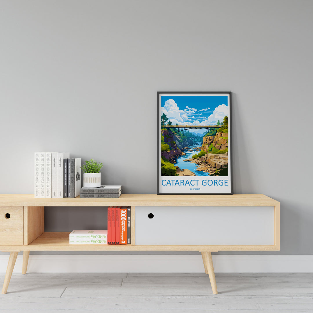 Cataract Gorge Travel Print Wall Art Cataract Gorge Wall Hanging Home Décor Cataract Gorge Gift Art Lovers Wall Art Australia Poster Art