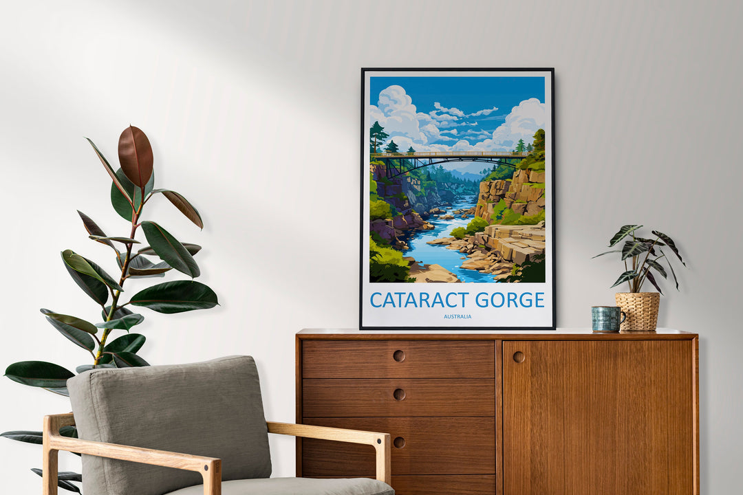 Cataract Gorge Travel Print Wall Art Cataract Gorge Wall Hanging Home Décor Cataract Gorge Gift Art Lovers Wall Art Australia Poster Art