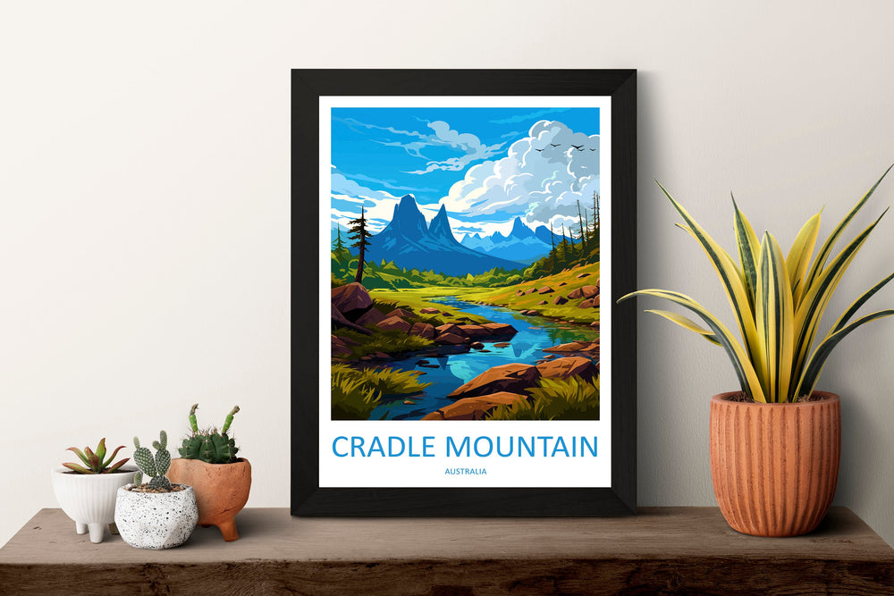 Cradle Mountain Travel Print Wall Art Cradle Mountain Wall Hanging Home Décor Cradle Mountain Gift Art Lovers Wall Art Australia Poster Art