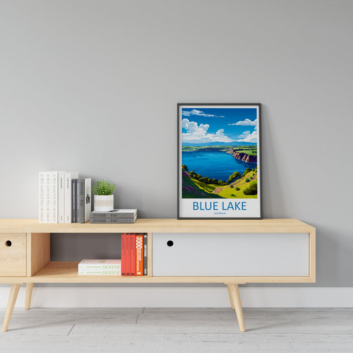Blue Lake Travel Print Wall Art Blue Lake Wall Hanging Home Décor Blue Lake Gift Art Lovers Wall Art Australia Poster Art