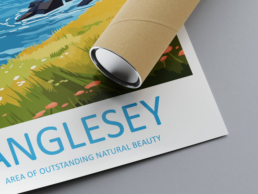 Anglesey Travel Print Wall Art Anglesey Wall Hanging Home Decor Anglesey Gift Art Lovers Wall Art AONB Wall Print AONB Travel Poster