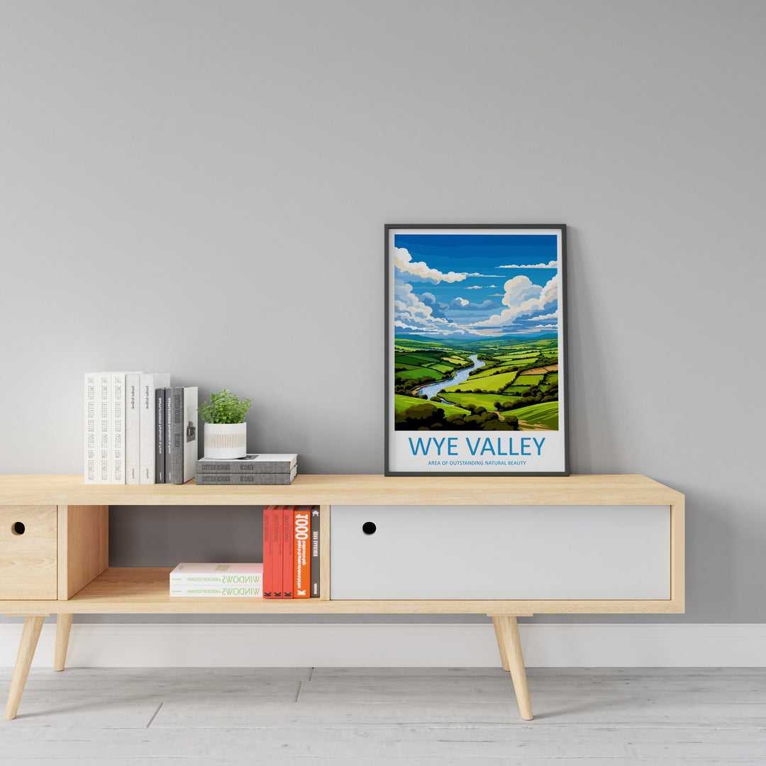 Wye Valley Travel Print Wall Art Wye Valley Wall Hanging Home Decor Wye Valley Gift Art Lovers Wall Art AONB Wall Print AONB Travel Print