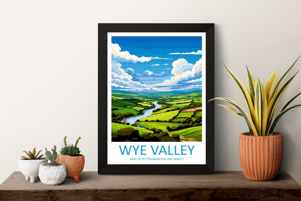 Wye Valley Travel Print Wall Art Wye Valley Wall Hanging Home Decor Wye Valley Gift Art Lovers Wall Art AONB Wall Print AONB Travel Print