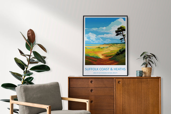 Suffolk Coast Heaths Travel Print Wall Art Suffolk Coast Heaths Wall Hanging Home Decor Suffolk Coast Heaths Gift Art Lovers Wall Art