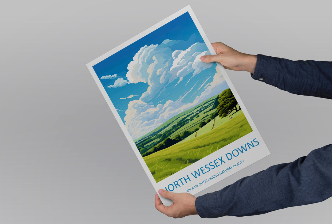 North Wessex Downs Travel Print Wall Art North Wessex Downs Wall Hanging Home Decor North Wessex Downs Gift Art Lovers Wall Art AONB Print
