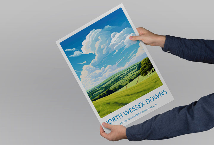 North Wessex Downs Travel Print Wall Art North Wessex Downs Wall Hanging Home Decor North Wessex Downs Gift Art Lovers Wall Art AONB Print