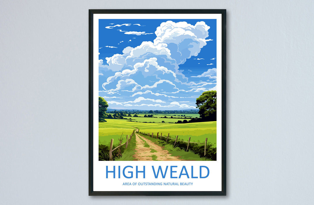 High Weald Travel Print Wall Art High Weald Wall Hanging Home Decor High Weald Gift Art Lovers Wall Art AONB Print