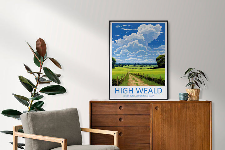 High Weald Travel Print Wall Art High Weald Wall Hanging Home Decor High Weald Gift Art Lovers Wall Art AONB Print