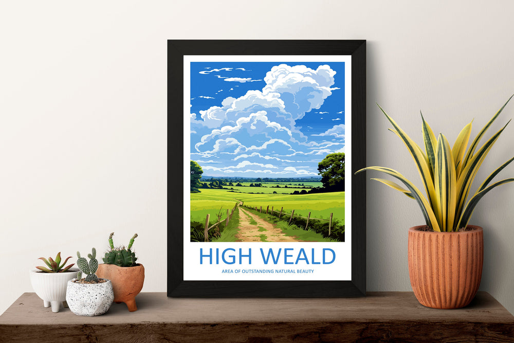 High Weald Travel Print Wall Art High Weald Wall Hanging Home Decor High Weald Gift Art Lovers Wall Art AONB Print