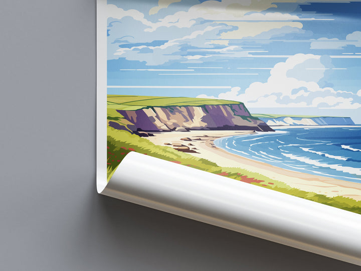 Gower Peninsula Travel Print Wall Art Gower Peninsula Wall Hanging Home Decor Gower Peninsula Gift Art Lovers Wall Art AONB Print