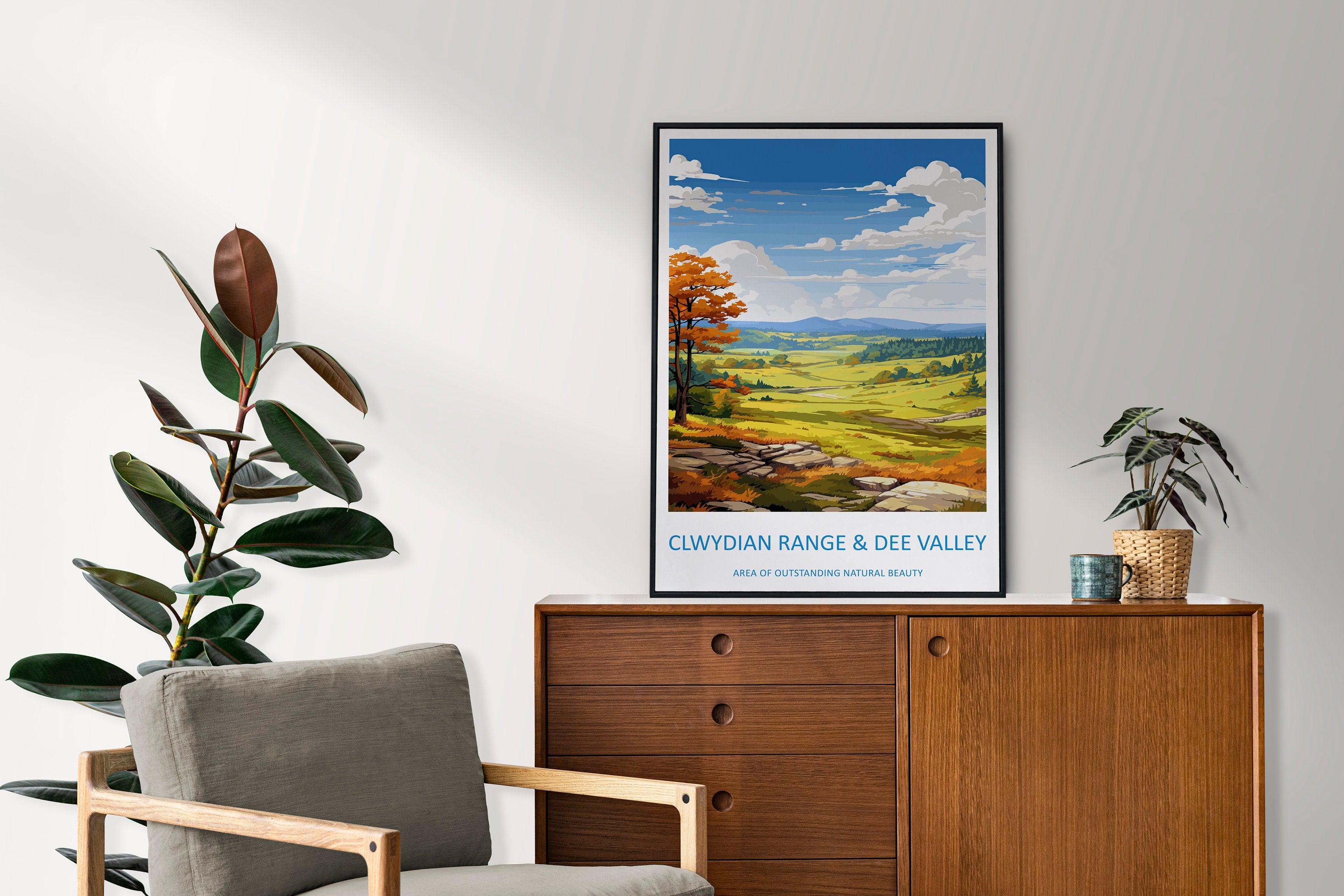 Clwydian Range and Dee Valley Travel Print