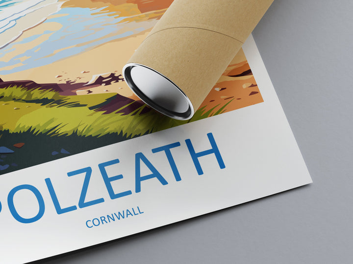 Polzeath Travel Print Wall Art Polzeath Wall Hanging Home Décor Polzeath Gift Art Lovers Cornwall Art Polzeath Gift