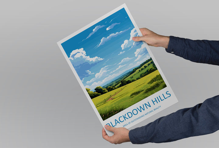 Blackdown Hills Travel Print Wall Art Blackdown Hills Wall Hanging Home Decor Blackdown Hills Gift Art Lovers Wall Art AONB Print