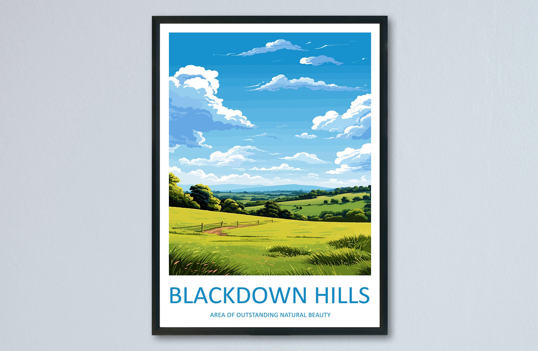 Blackdown Hills Travel Print Wall Art Blackdown Hills Wall Hanging Home Decor Blackdown Hills Gift Art Lovers Wall Art AONB Print