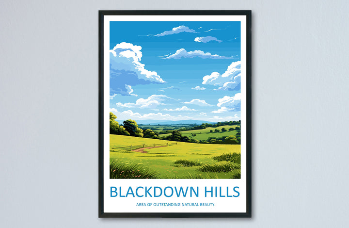 Blackdown Hills Travel Print Wall Art Blackdown Hills Wall Hanging Home Decor Blackdown Hills Gift Art Lovers Wall Art AONB Print