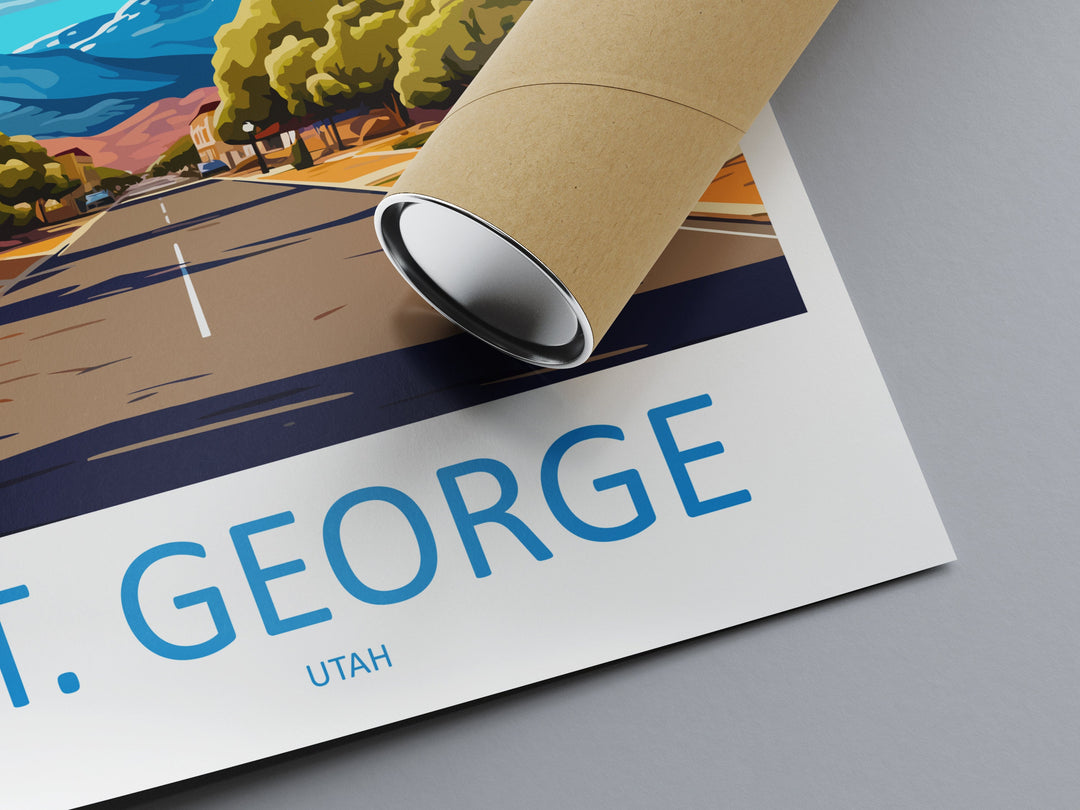 St George Travel Print Wall Art St George Wall Hanging Home Décor St George Gift Art Lovers Utah Art Lover Gift Travel Posters Wall Art