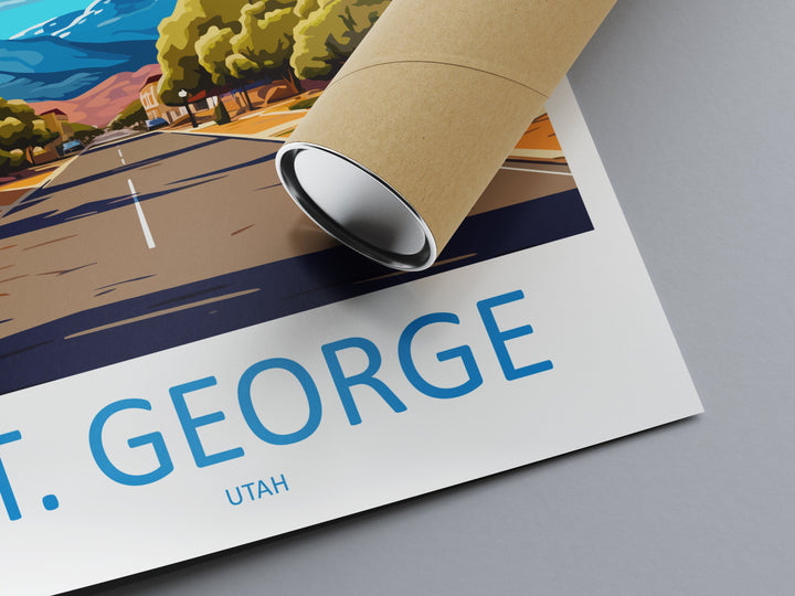 St George Travel Print Wall Art St George Wall Hanging Home Décor St George Gift Art Lovers Utah Art Lover Gift Travel Posters Wall Art