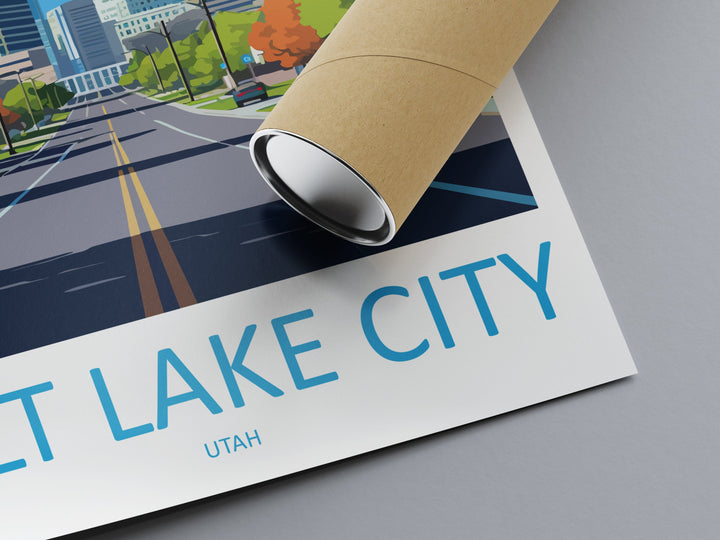 Salt Lake City Travel Print Wall Art Salt Lake City Wall Hanging Home Décor Salt Lake City Gift Art Lovers Utah Art Lover Gift Travel Poster
