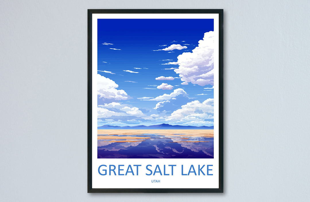 Great Salt Lake Travel Print Wall Art Great Salt Lake Wall Hanging Home Décor Great Salt Lake Gift Art Lovers Utah Art Lover Gift