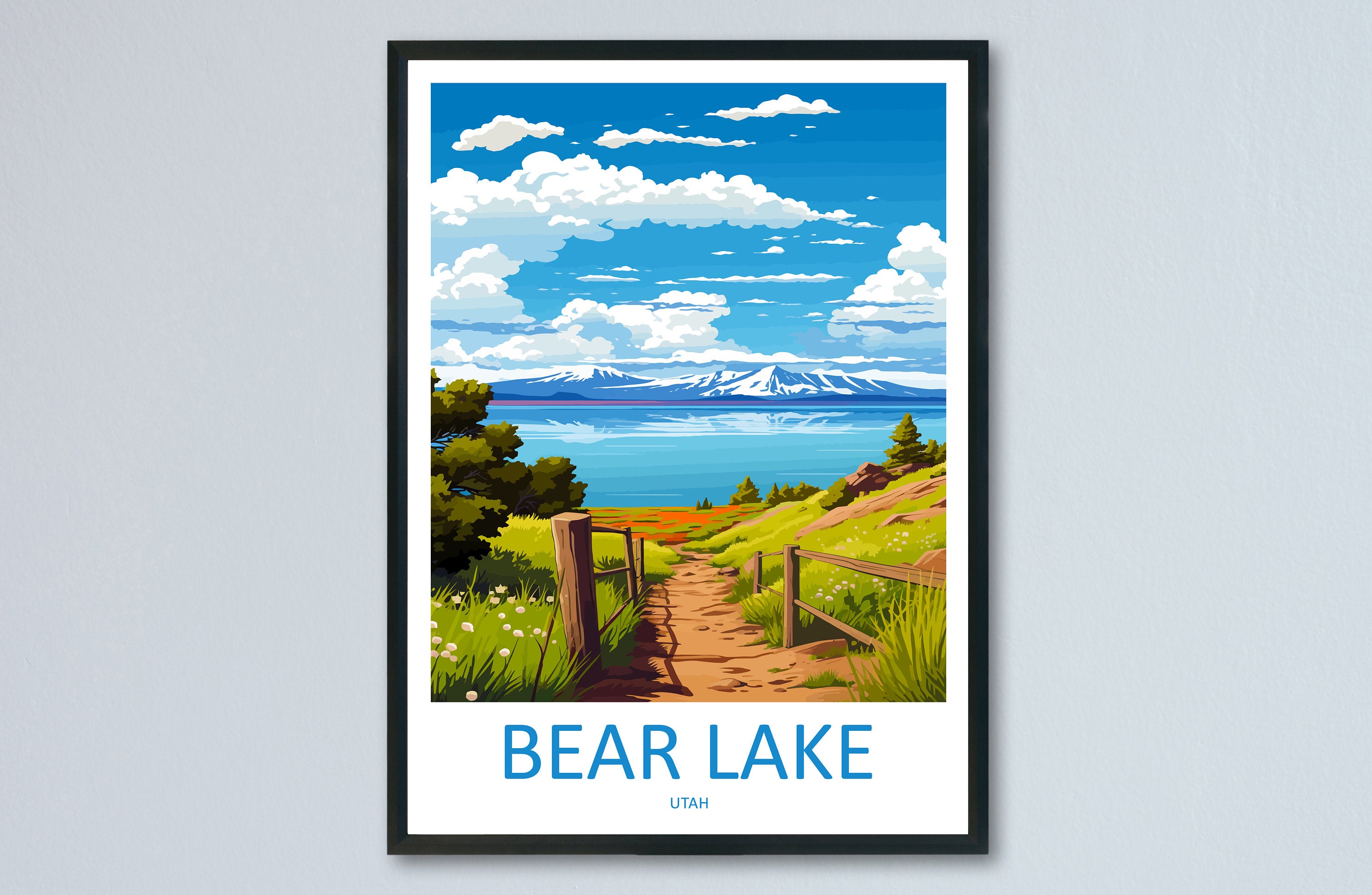 Bear Lake Travel Print Wall Art Bear Lake Wall Hanging Home Décor Bear Lake Art Lovers Utah Art Lover Gift