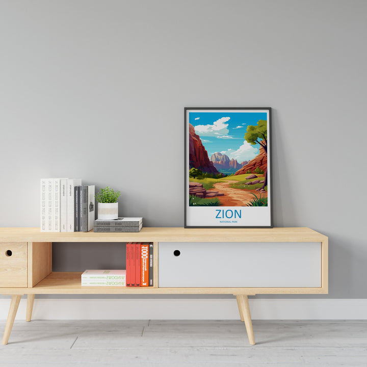 Zion National Park Travel Print Wall Art Zion National Park Wall Hanging Home Décor Zion National Park Art Lovers Utah Art Lover Gift
