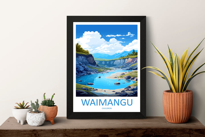 Waimangu Cauldron Travel Print Wall Art Waimangu Cauldron Wall Hanging Home Décor Waimangu Cauldron Gift Art Lovers New Zealand
