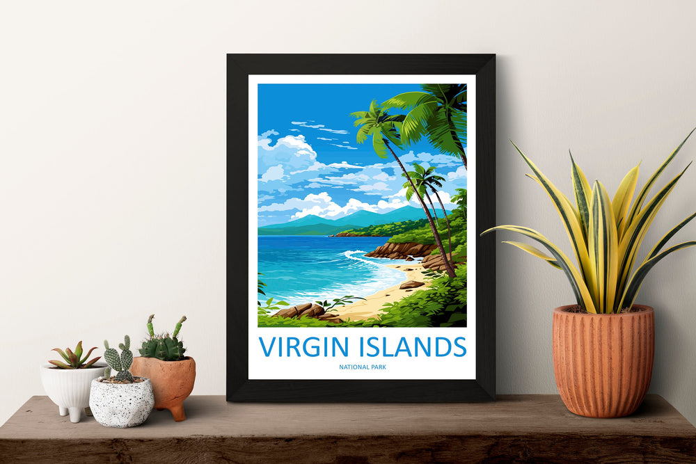 US Virgin Islands Travel Print Wall Art US Virgin Islands Wall Hanging Home Décor US Virgin Islands Gift Art Lovers Wall Art Caribbean