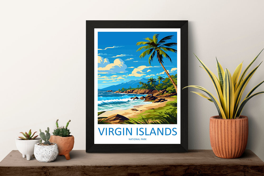 US Virgin Islands Travel Print Wall Art US Virgin Islands Wall Hanging Home Décor US Virgin Islands Gift Art Lovers Wall Art Caribbean