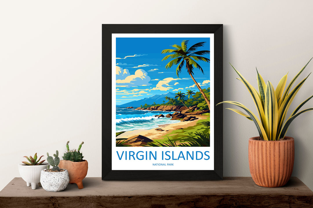 US Virgin Islands Travel Print Wall Art US Virgin Islands Wall Hanging Home Décor US Virgin Islands Gift Art Lovers Wall Art Caribbean