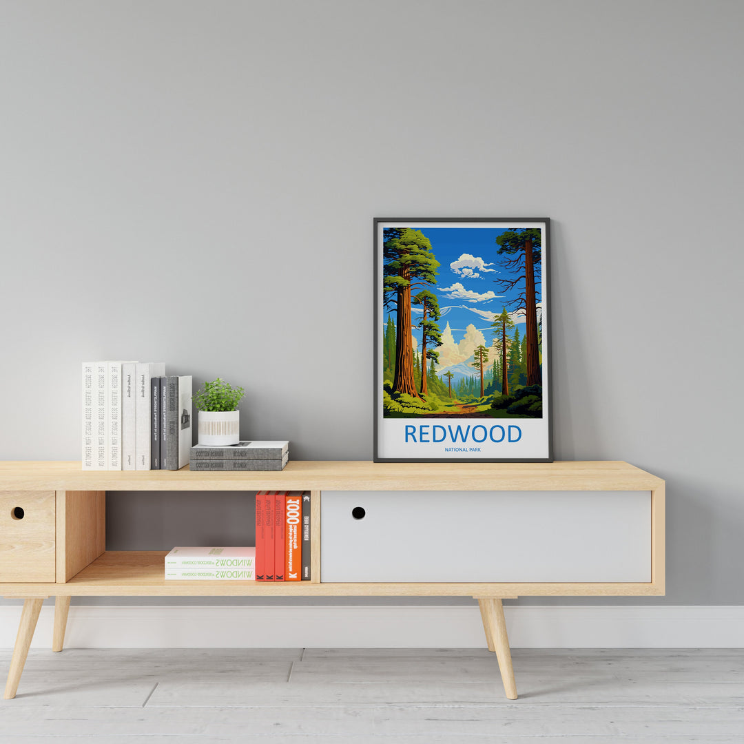 Redwood National Park Travel Print Wall Art Redwood Wall Hanging Home Décor Redwood Gift Art Lovers California Art Lover Gift