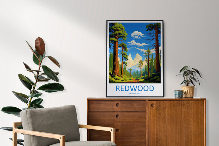 Redwood National Park Travel Print Wall Art Redwood Wall Hanging Home Décor Redwood Gift Art Lovers California Art Lover Gift
