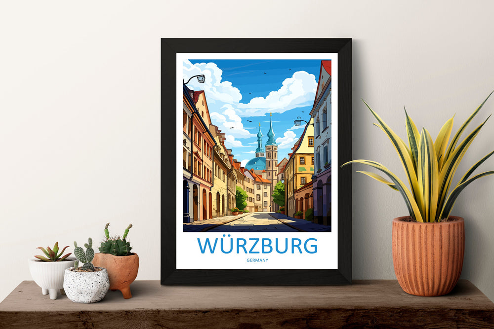 Würzburg Travel Print Wall Art Würzburg Wall Hanging Home Decor Würzburg Gift Art Lovers Wall Art Print Art Würzburg Germany