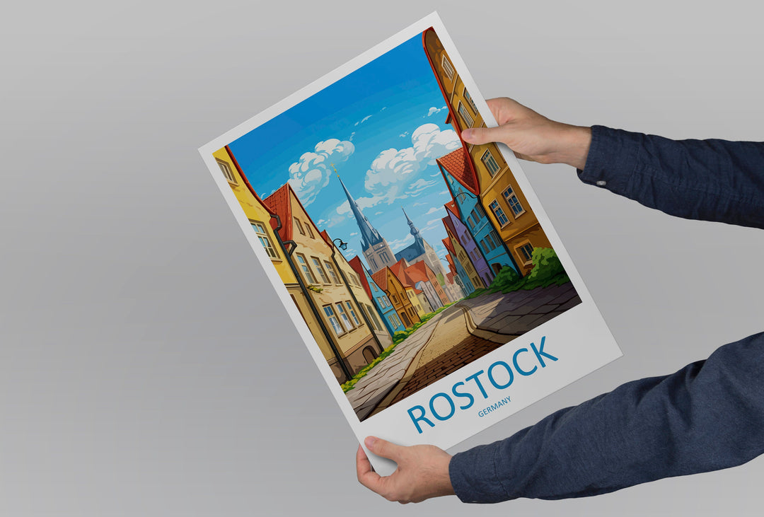 Rostock Travel Print Wall Art Rostock Wall Hanging Home Decor Rostock Gift Art Lovers Wall Art Print Art Rostock Germany