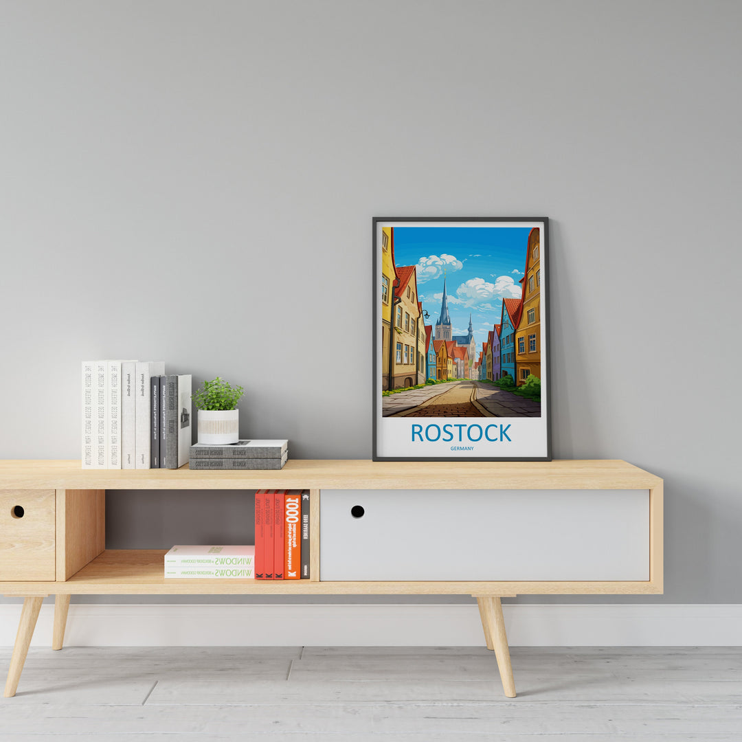 Rostock Travel Print Wall Art Rostock Wall Hanging Home Decor Rostock Gift Art Lovers Wall Art Print Art Rostock Germany
