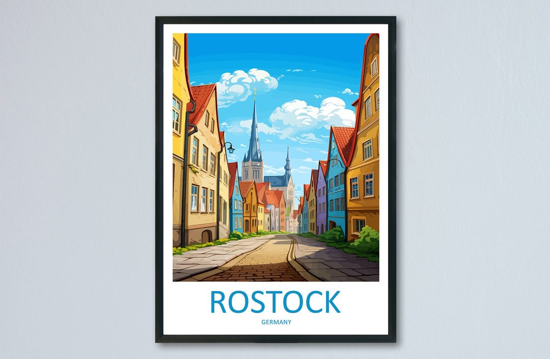 Rostock Travel Print Wall Art Rostock Wall Hanging Home Decor Rostock Gift Art Lovers Wall Art Print Art Rostock Germany