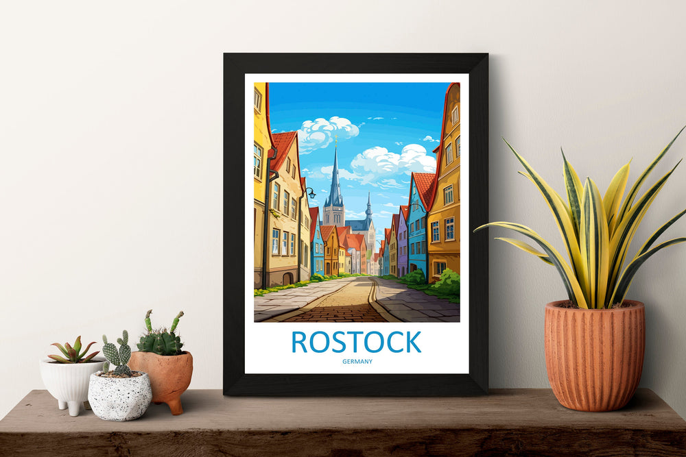 Rostock Travel Print Wall Art Rostock Wall Hanging Home Decor Rostock Gift Art Lovers Wall Art Print Art Rostock Germany