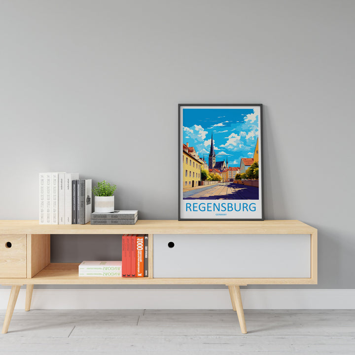 Regensburg Travel Print Wall Art Regensburg Wall Hanging Home Decor Regensburg Gift Art Lovers Wall Art Print Art Regensburg Germany