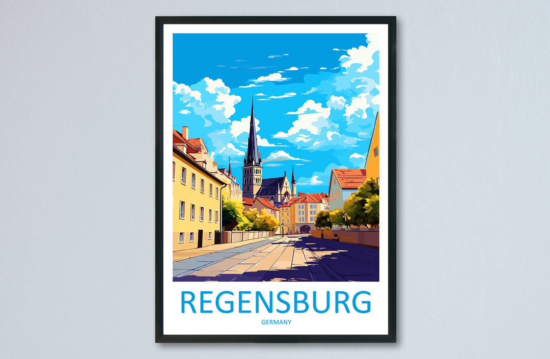 Regensburg Travel Print Wall Art Regensburg Wall Hanging Home Decor Regensburg Gift Art Lovers Wall Art Print Art Regensburg Germany