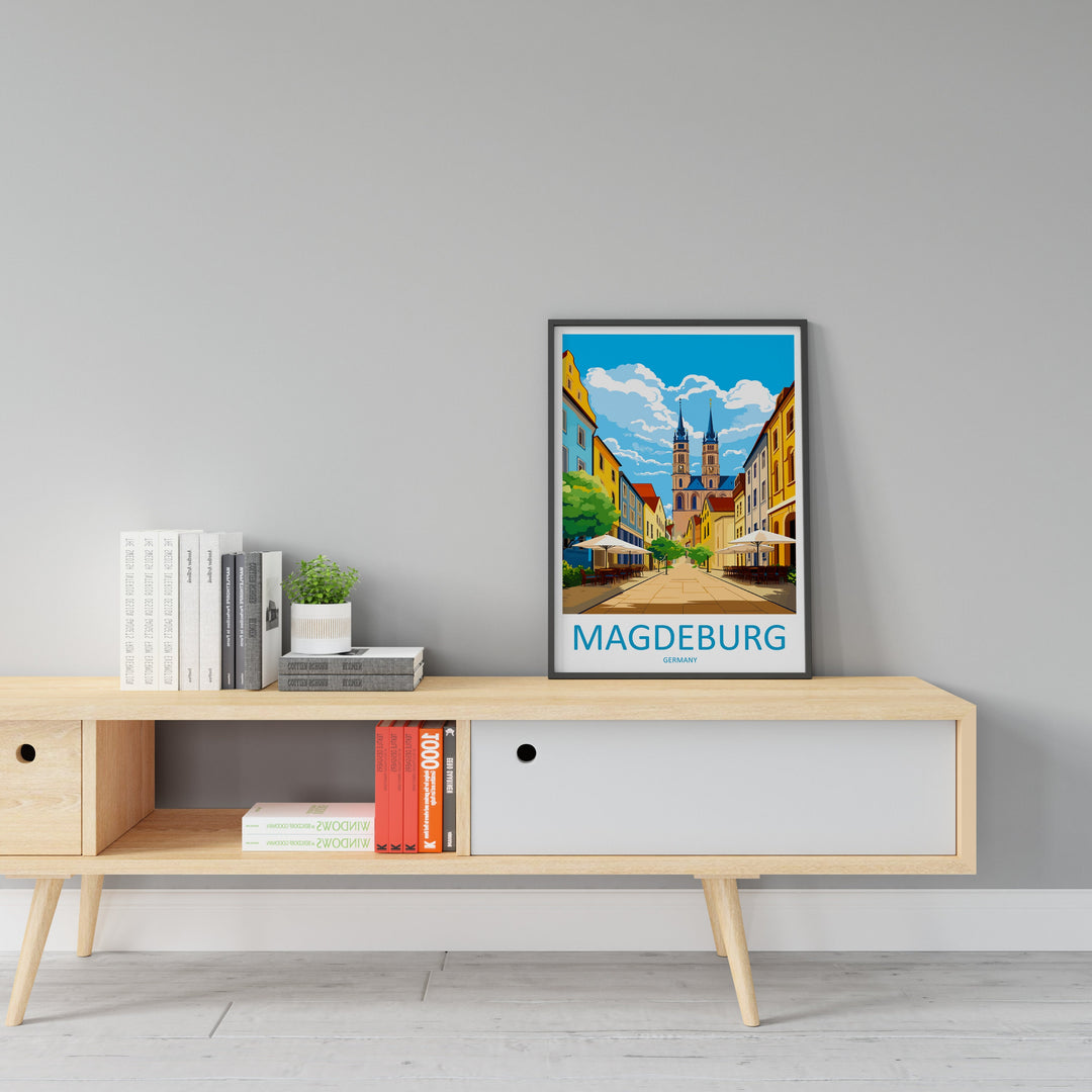 Magdeburg Travel Print Wall Art Magdeburg Wall Hanging Home Decoration Magdeburg Gift Art Lovers Wall Art Print Art Magdeburg Germany Poster