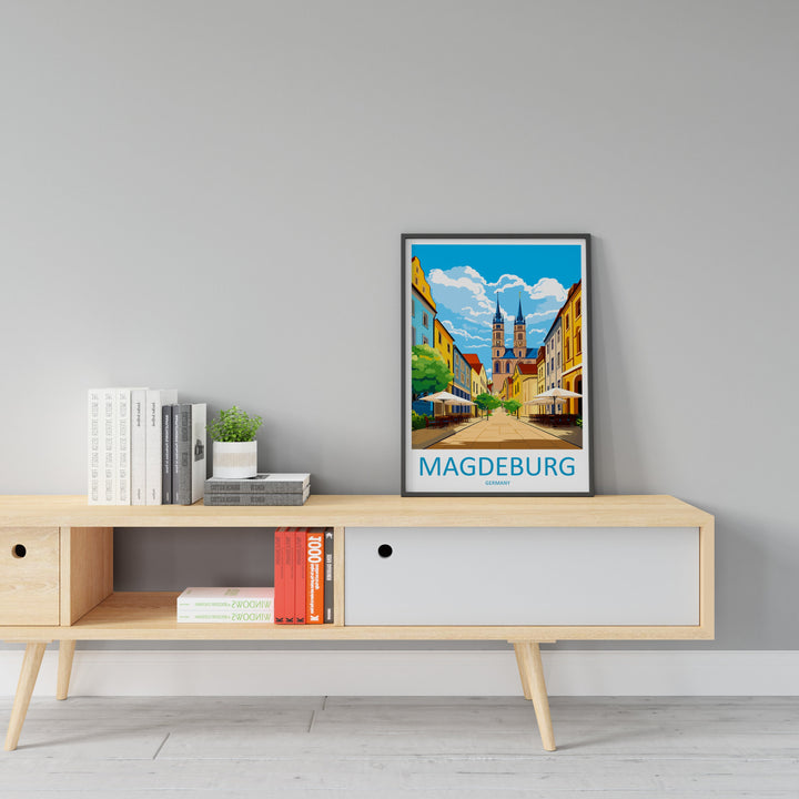 Magdeburg Travel Print Wall Art Magdeburg Wall Hanging Home Decoration Magdeburg Gift Art Lovers Wall Art Print Art Magdeburg Germany Poster