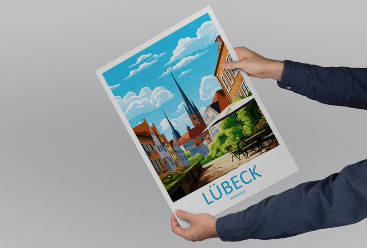 Lübeck Travel Print Wall Art Lübeck Wall Hanging Home Decoration Lübeck Gift Art Lovers Wall Art Print Art Lübeck Germany Poster