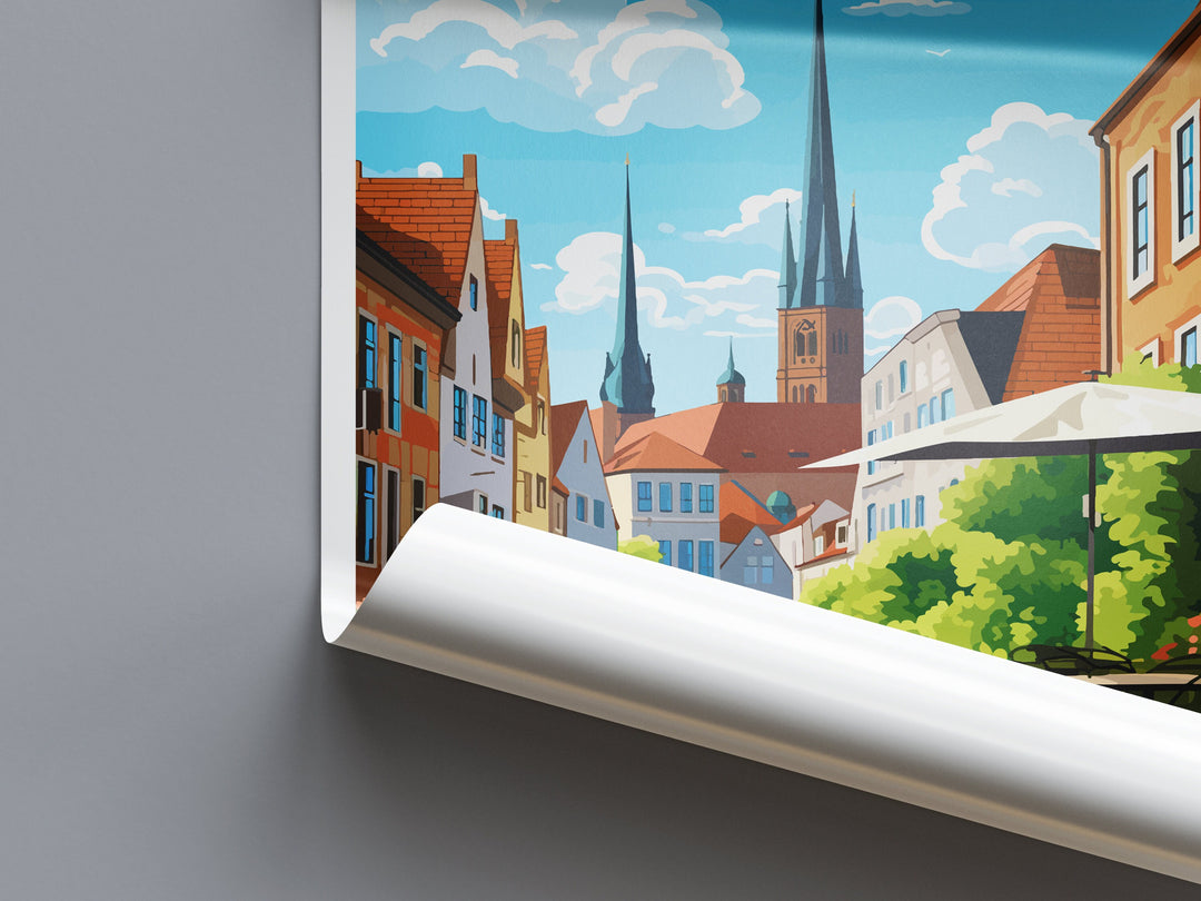 Lübeck Travel Print Wall Art Lübeck Wall Hanging Home Decoration Lübeck Gift Art Lovers Wall Art Print Art Lübeck Germany Poster